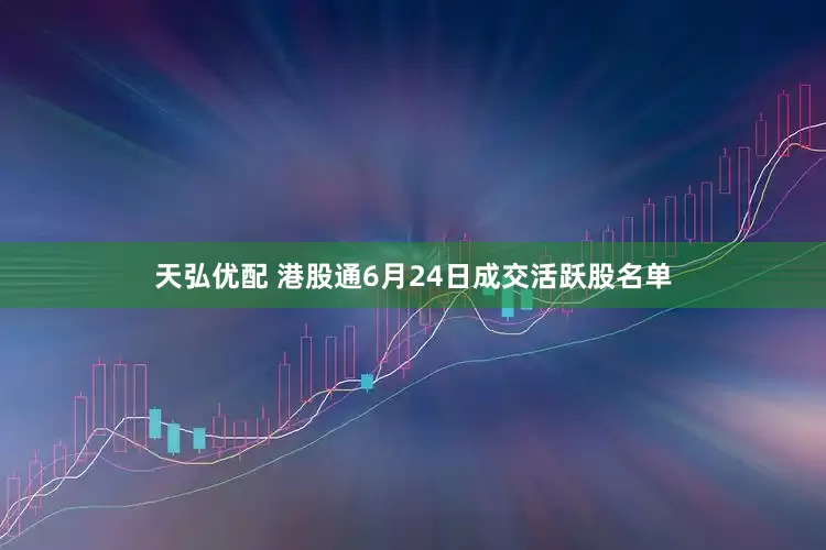 天弘优配 港股通6月24日成交活跃股名单