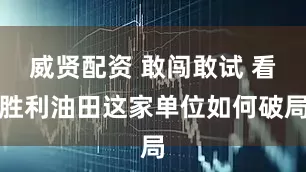 威贤配资 敢闯敢试 看胜利油田这家单位如何破局